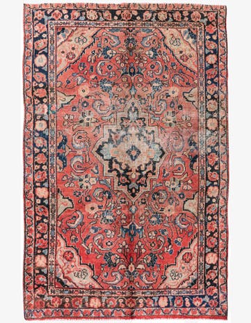 4' 4 x 6' 9 Hand Knotted Ultra Vintage Persian Wool Rug