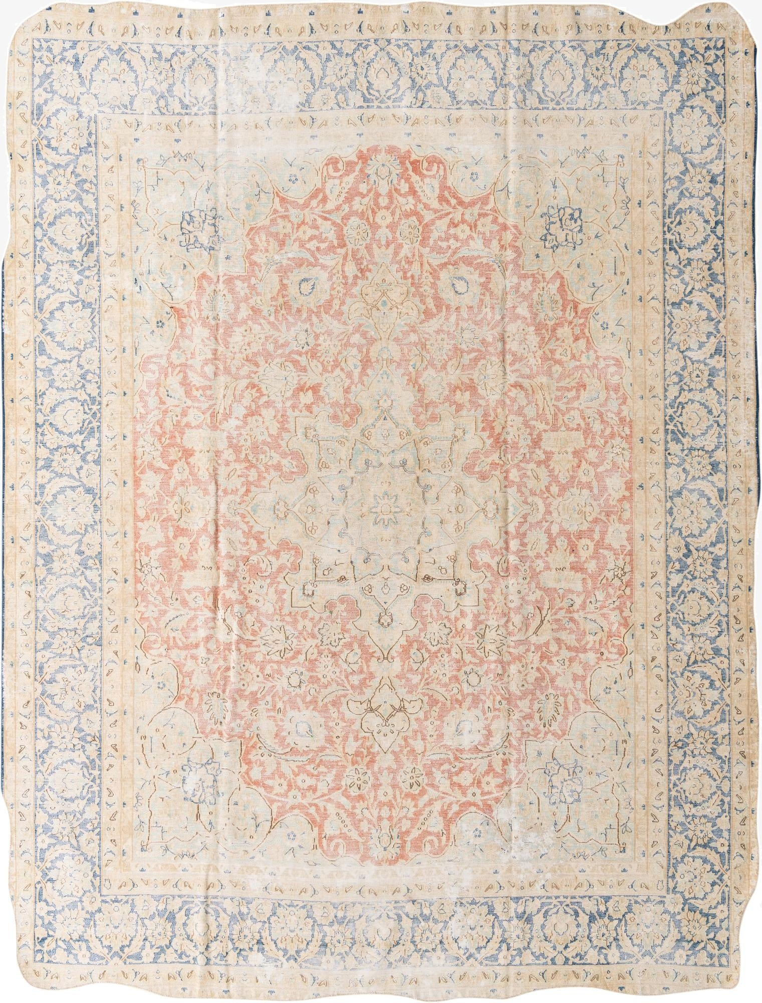 9' 7 x 12' 8  Hand Knotted Ultra Vintage Persian Wool Rug