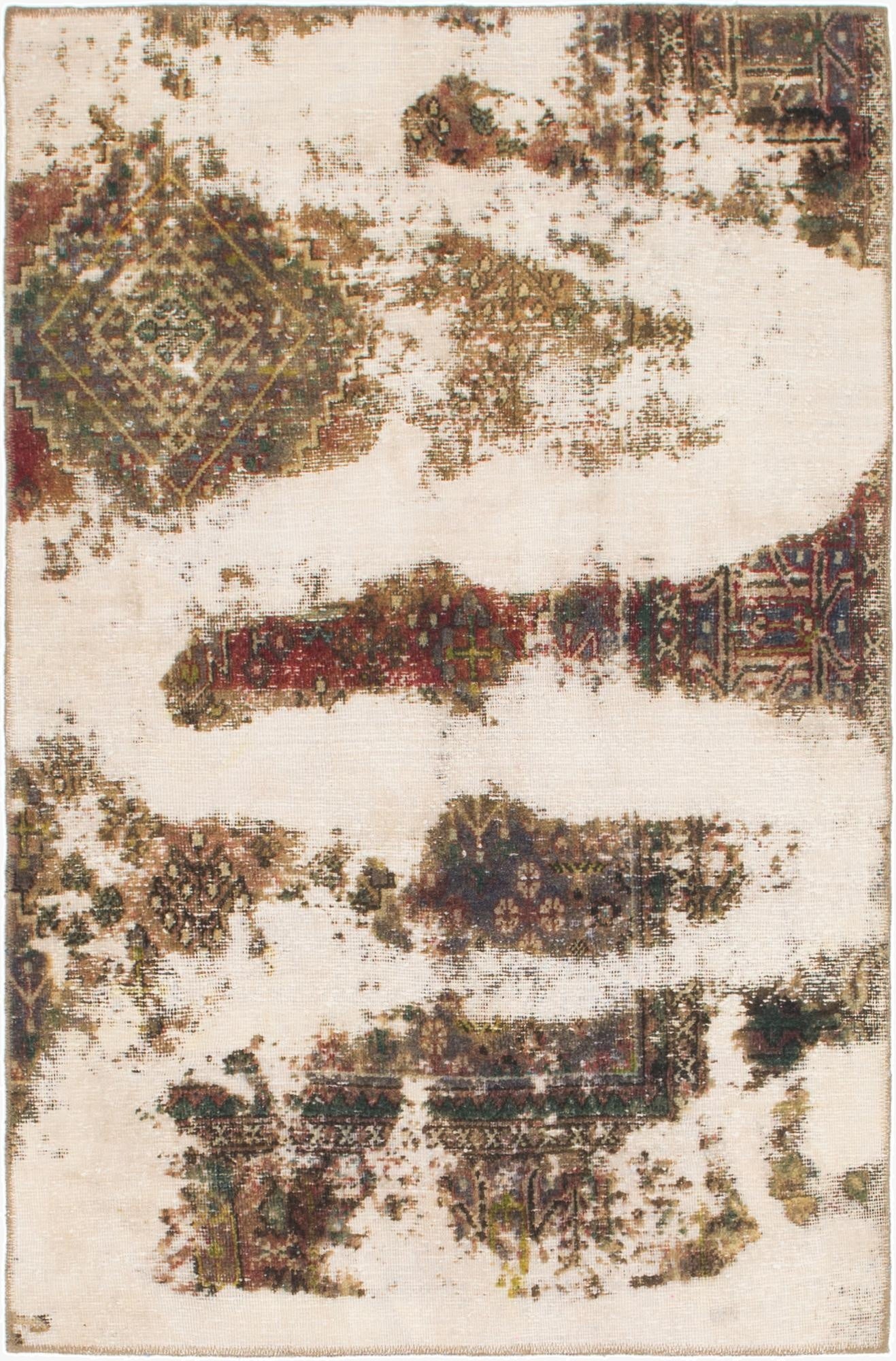 4' x 6' 3  Hand Knotted Ultra Vintage Persian Wool Rug