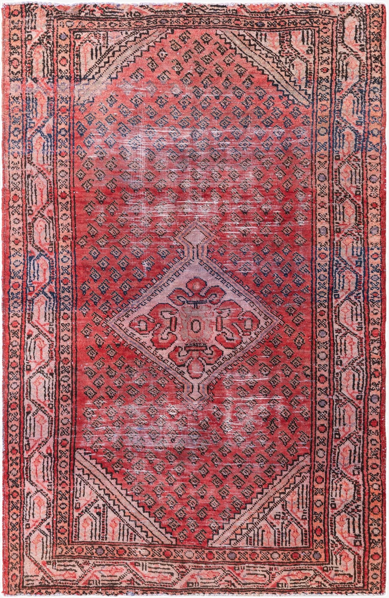 4' x 6' 1  Hand Knotted Ultra Vintage Persian Wool Rug