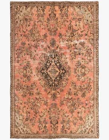 5' 7 x 9' Hand Knotted Ultra Vintage Persian Wool Rug