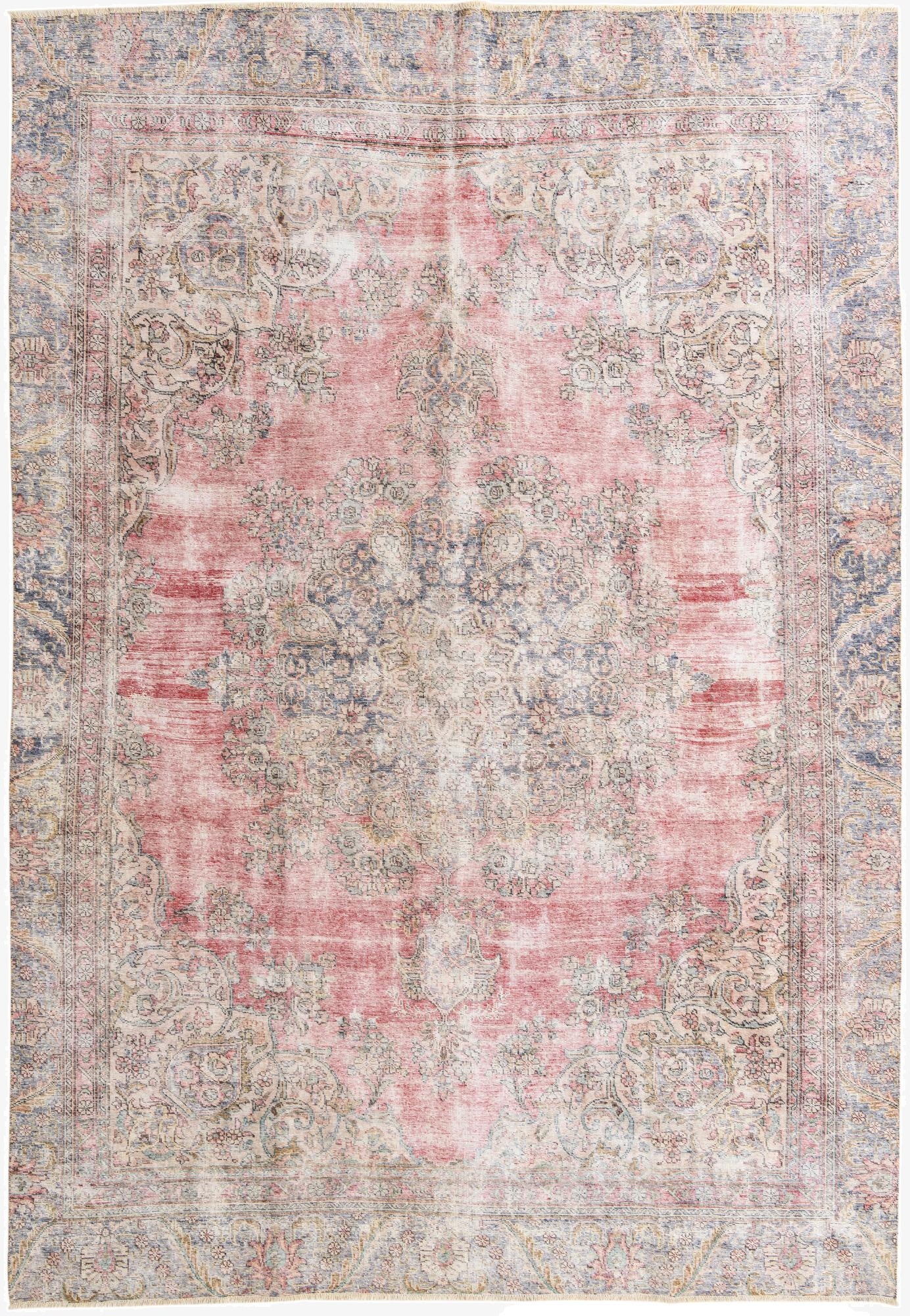 9' x 13' 2  Hand Knotted Ultra Vintage Persian Wool Rug