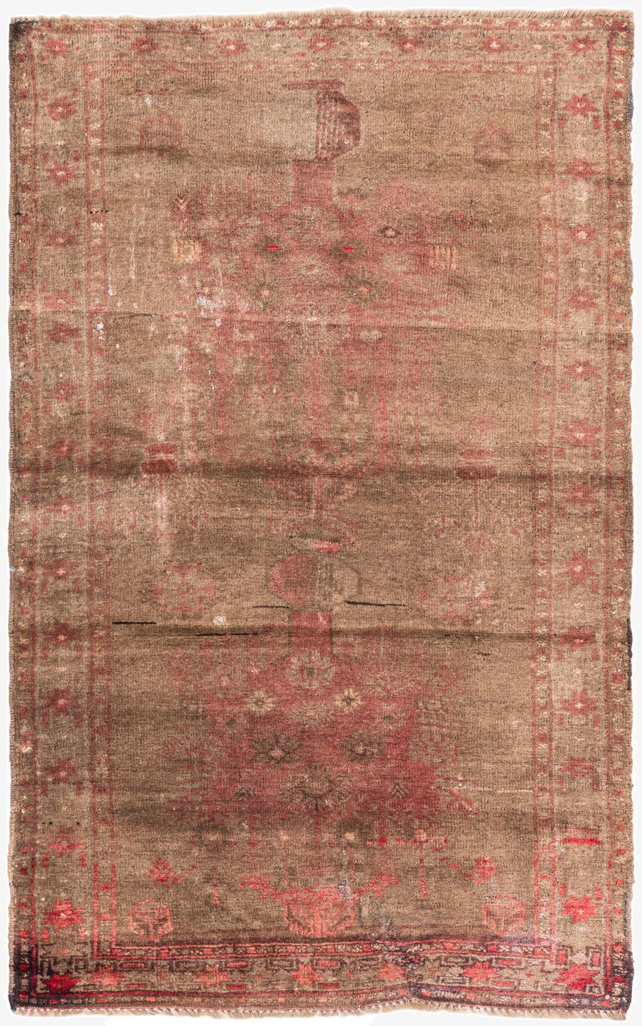 2' 9 x 4' 5  Hand Knotted Ultra Vintage Persian Wool Rug