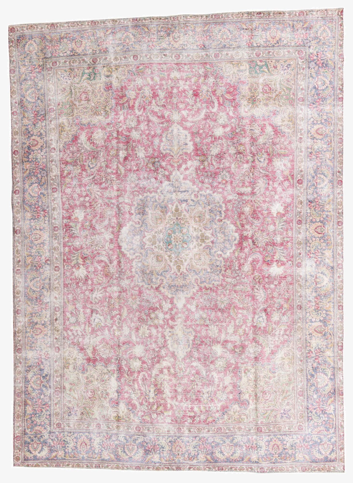 9' 4 x 12' 9  Hand Knotted Ultra Vintage Persian Wool Rug