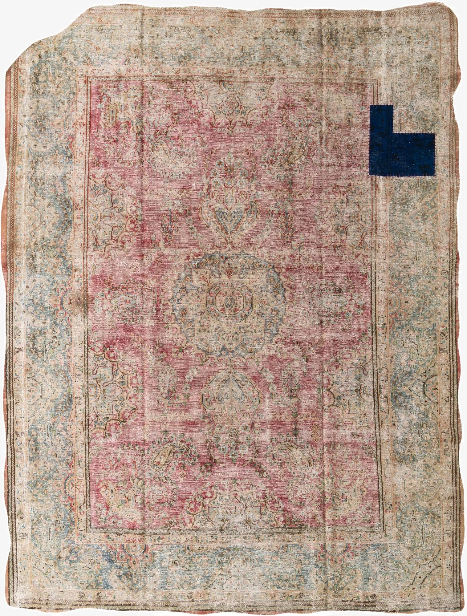 9' 4 x 12' 6  Hand Knotted Ultra Vintage Persian Wool Rug