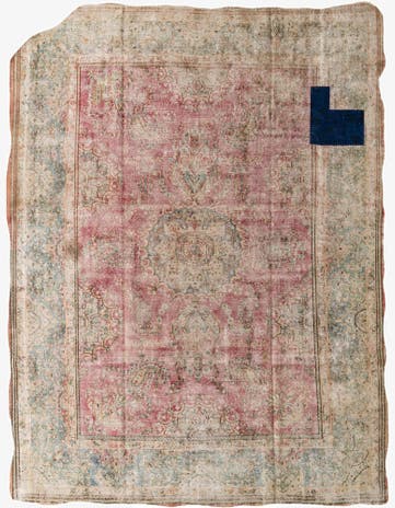 9' 4 x 12' 6 Hand Knotted Ultra Vintage Persian Wool Rug