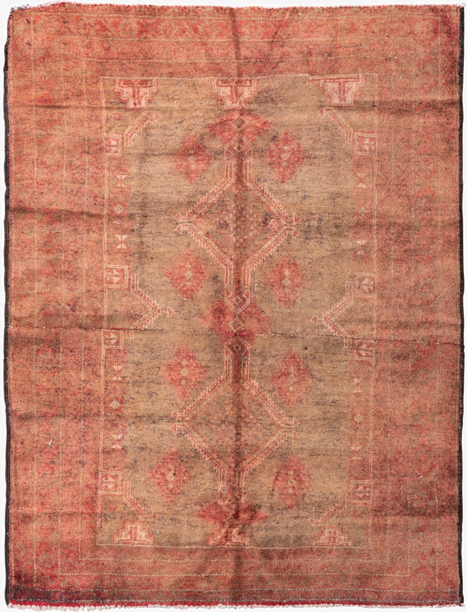 4' 2 x 5' 6  Hand Knotted Ultra Vintage Persian Wool Rug