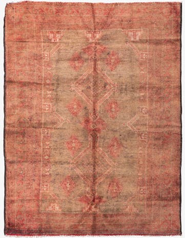 4' 2 x 5' 6 Hand Knotted Ultra Vintage Persian Wool Rug