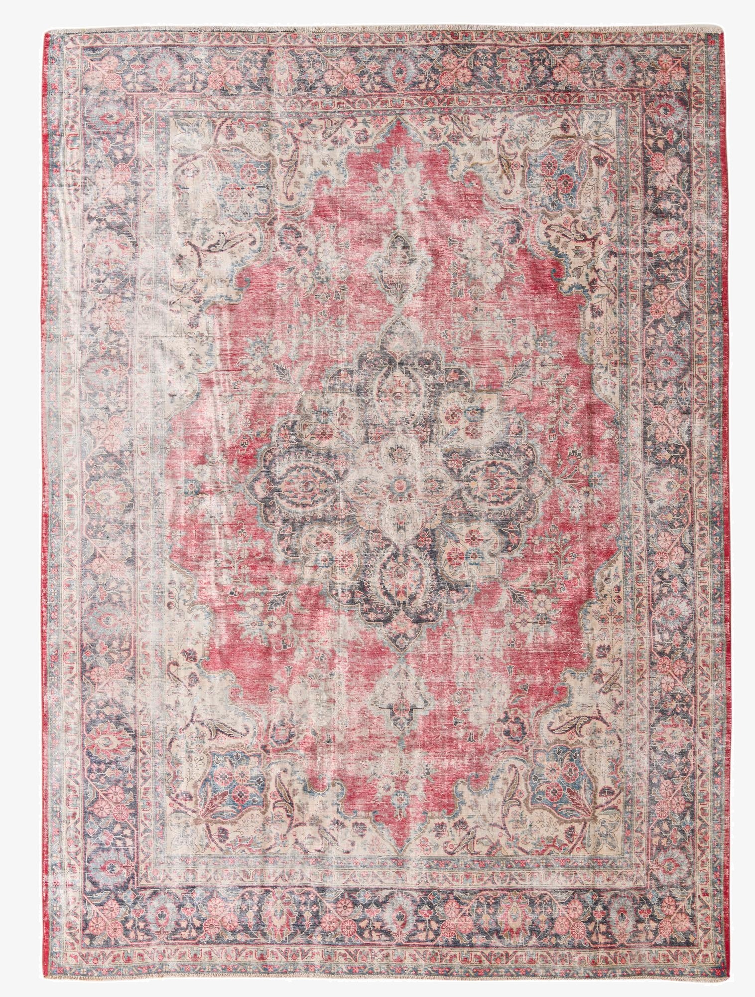 8' x 11'  Hand Knotted Ultra Vintage Persian Wool Rug