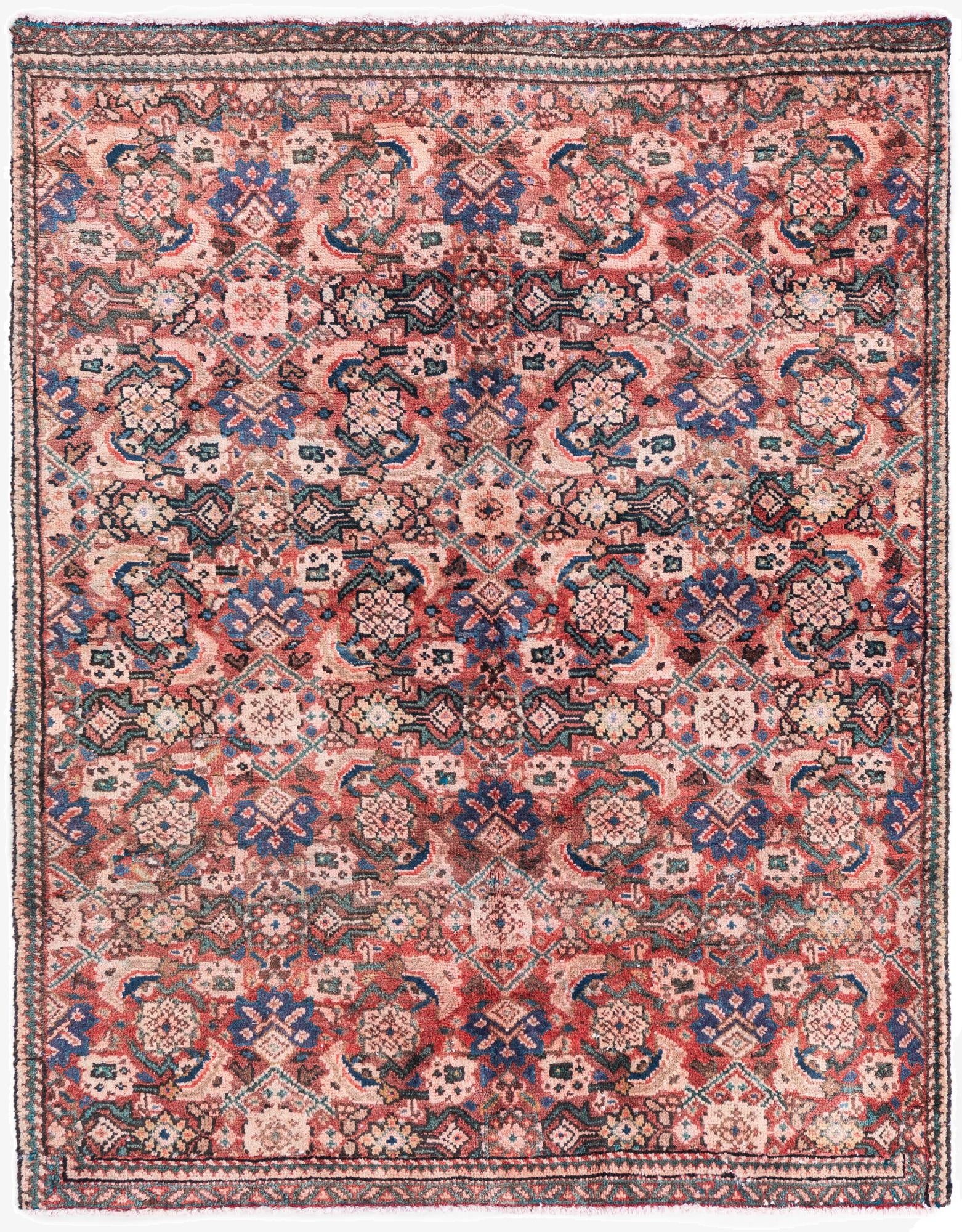 4' x 5' 2  Hand Knotted Ultra Vintage Persian Wool Rug