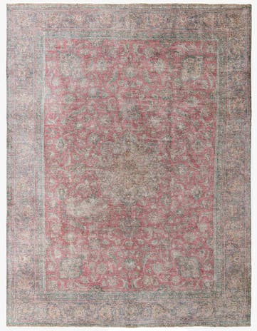 9' 3 x 12' 5 Hand Knotted Ultra Vintage Persian Wool Rug