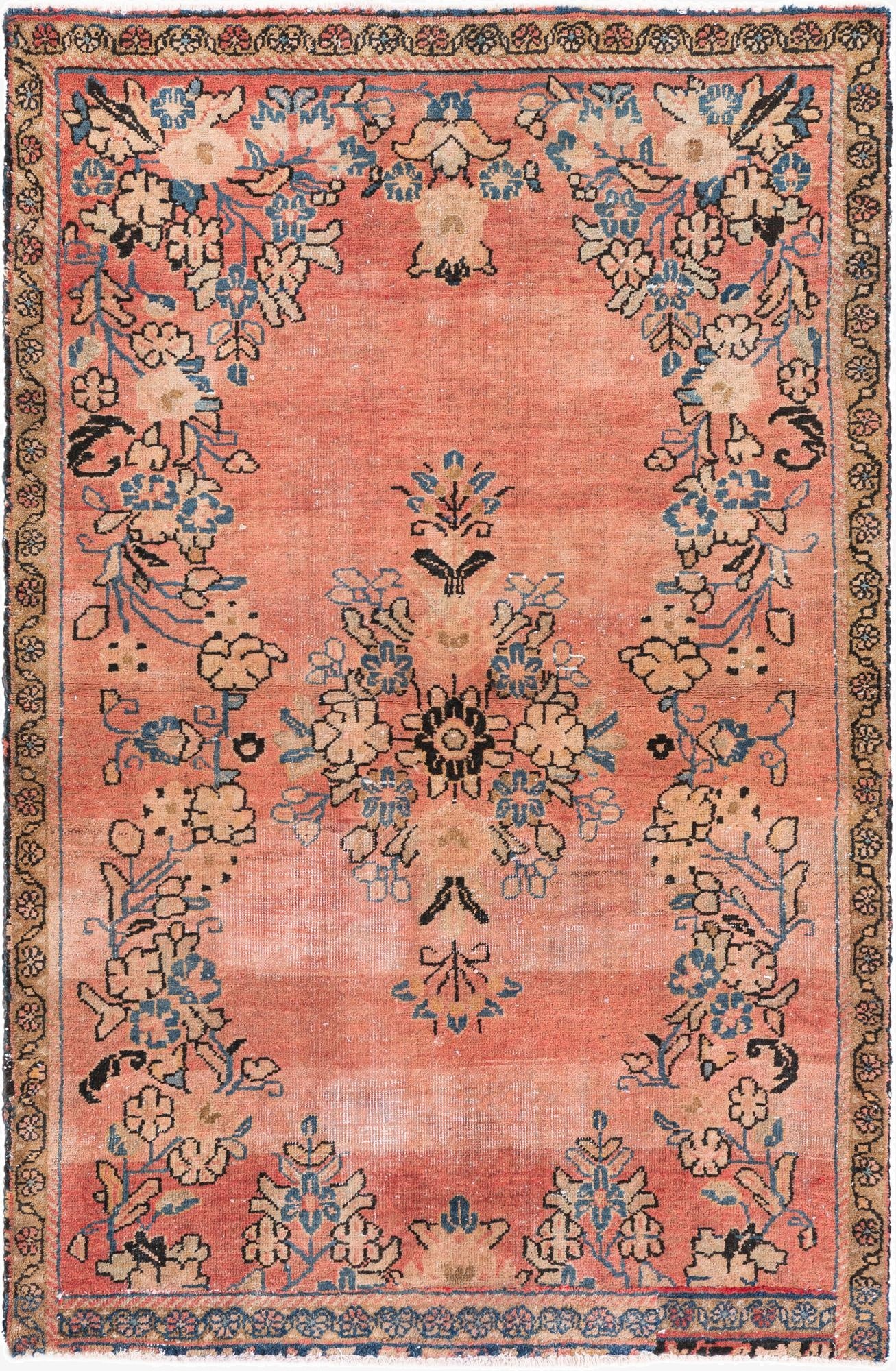 3' 7 x 5' 6  Hand Knotted Ultra Vintage Persian Wool Rug