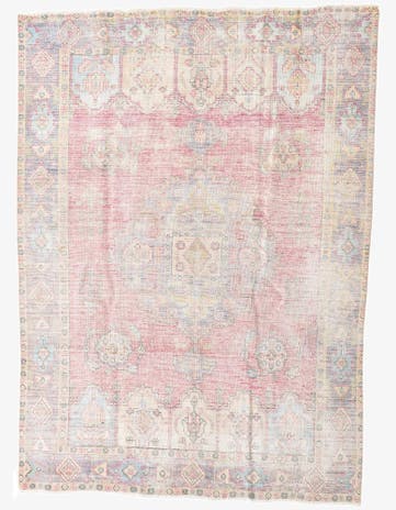 6' 7 x 9' Hand Knotted Ultra Vintage Persian Wool Rug