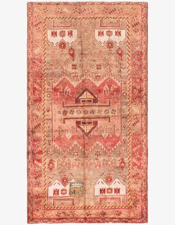 4' 5 x 8' Hand Knotted Ultra Vintage Persian Wool Rug