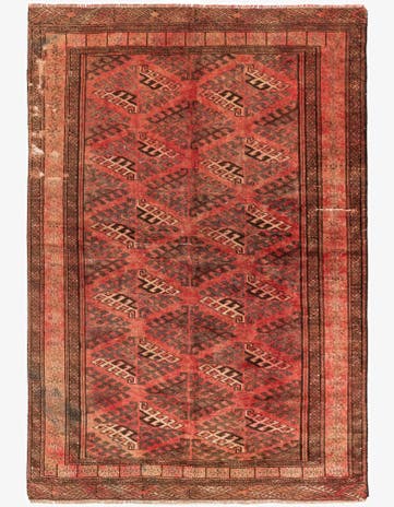 4' 1 x 6' Hand Knotted Ultra Vintage Wool Rug