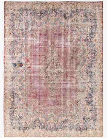 9' 5 x 12' 8 Hand Knotted Ultra Vintage Persian Wool Rug