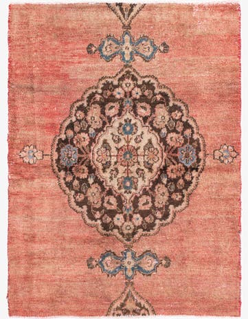 4' 1 x 5' 5 Hand Knotted Ultra Vintage Persian Wool Rug