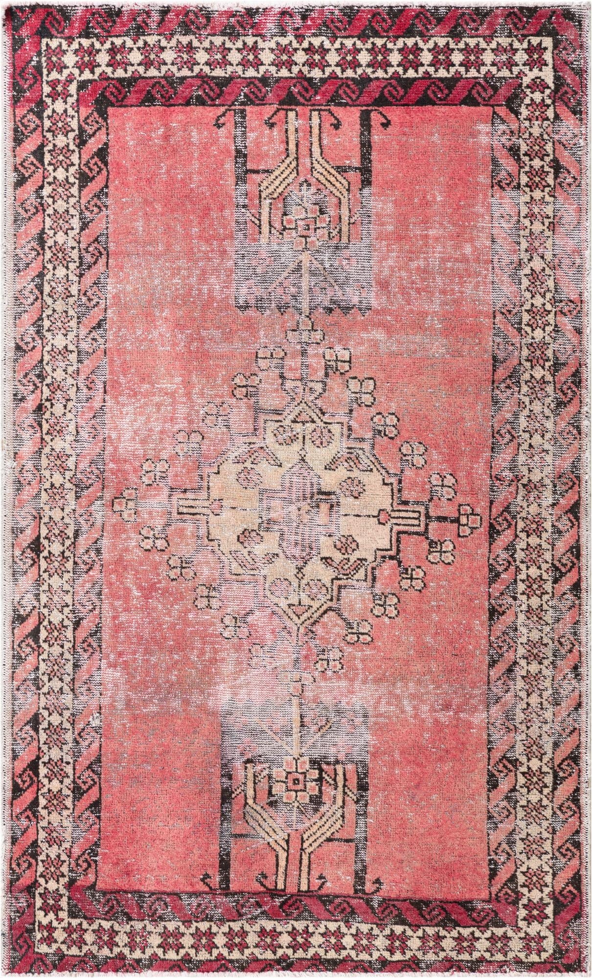 3' 10 x 6' 6  Hand Knotted Ultra Vintage Persian Wool Rug