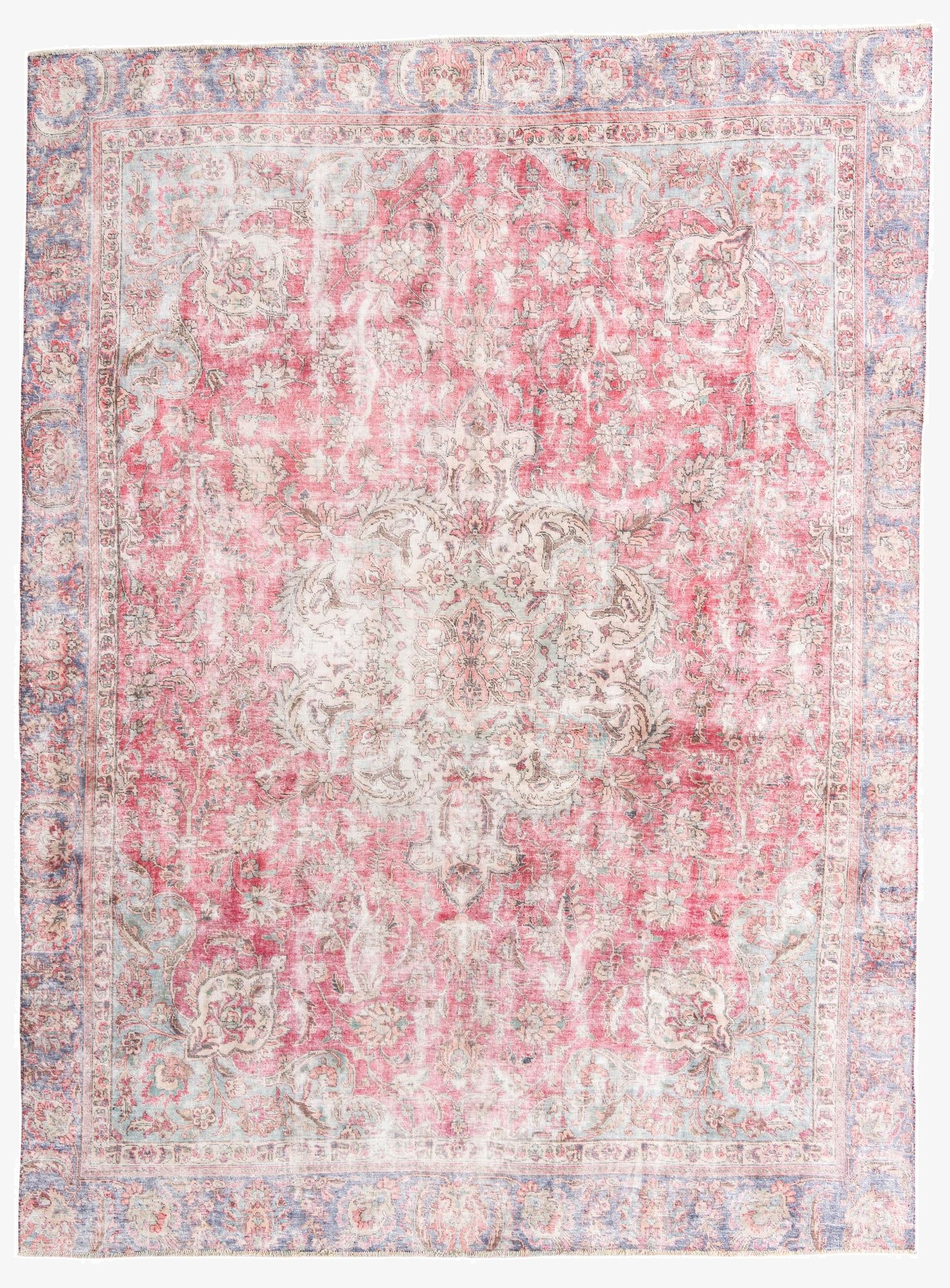 9' x 12'  Hand Knotted Ultra Vintage Persian Wool Rug