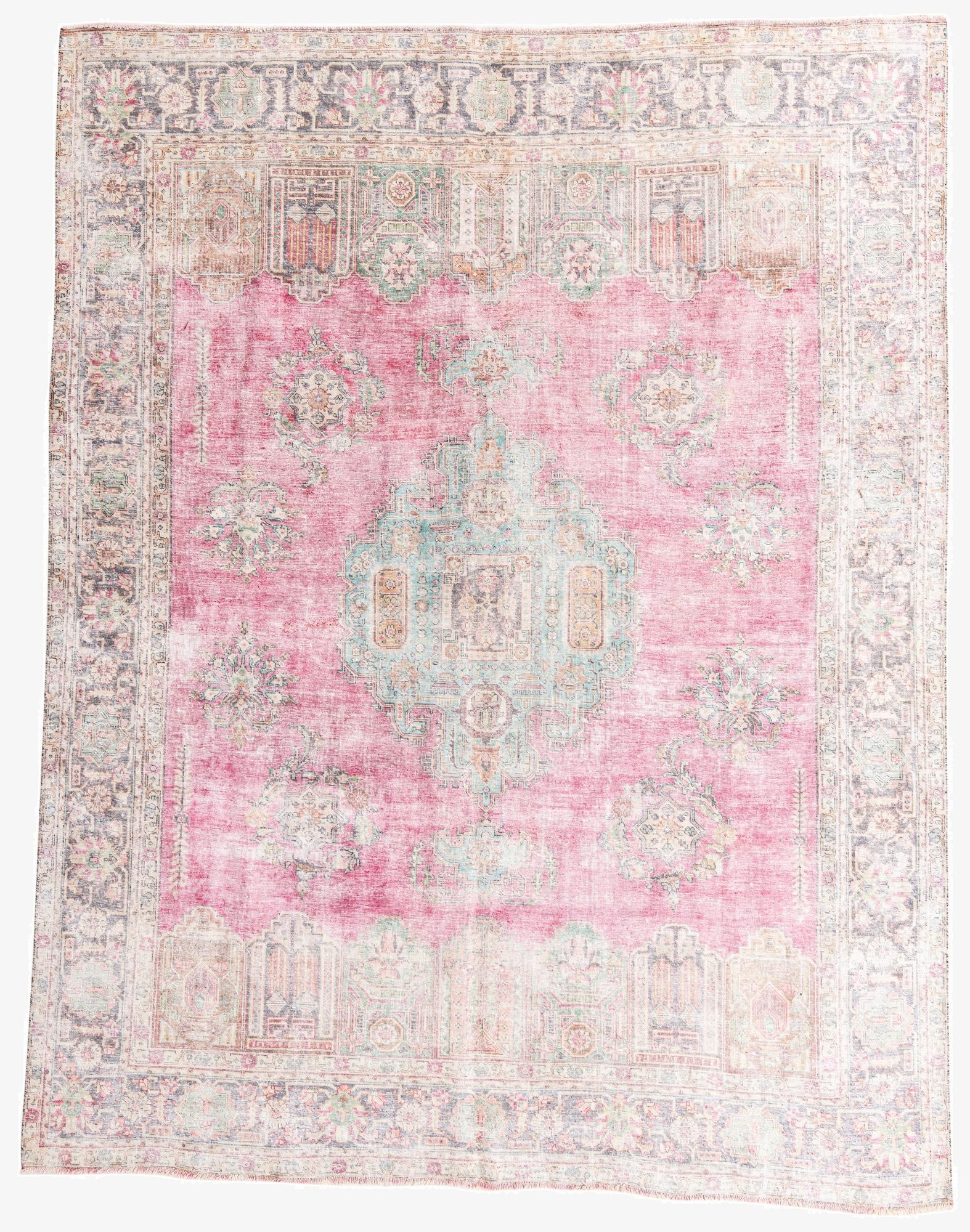 9' 8 x 12' 3  Hand Knotted Ultra Vintage Persian Wool Rug