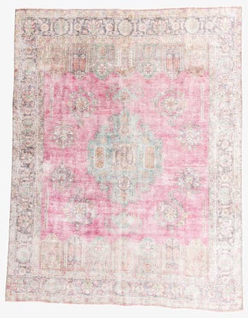 9' 8 x 12' 3 Hand Knotted Ultra Vintage Persian Wool Rug