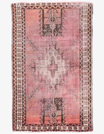 4' 1 x 6' 7 Hand Knotted Ultra Vintage Persian Wool Rug