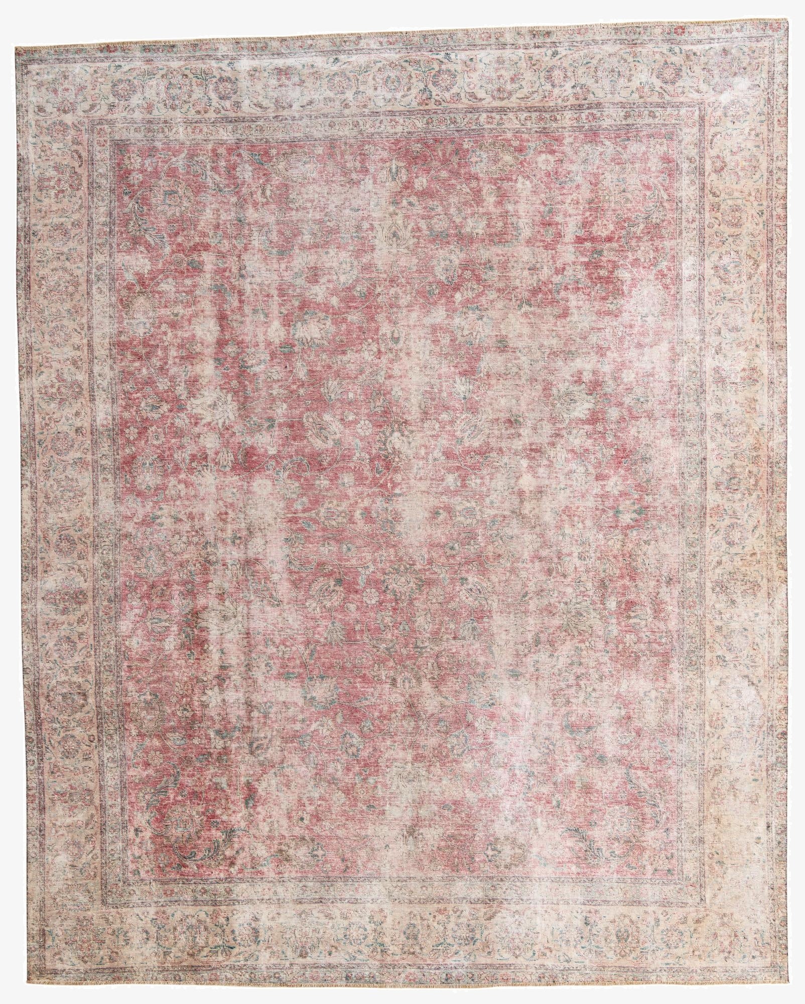 10' x 12' 3  Hand Knotted Ultra Vintage Persian Wool Rug