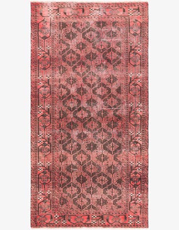 3' 7 x 7' Hand Knotted Ultra Vintage Persian Wool Rug