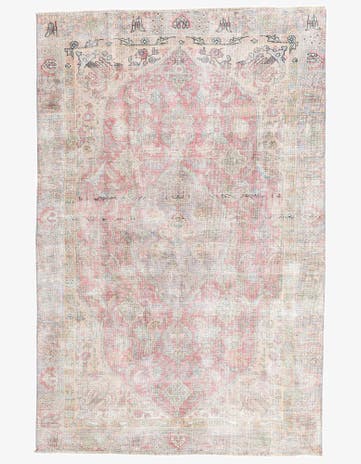 6' x 9' 2 Hand Knotted Ultra Vintage Persian Wool Rug