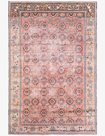 4' 2 x 6' 2 Hand Knotted Ultra Vintage Persian Wool Rug