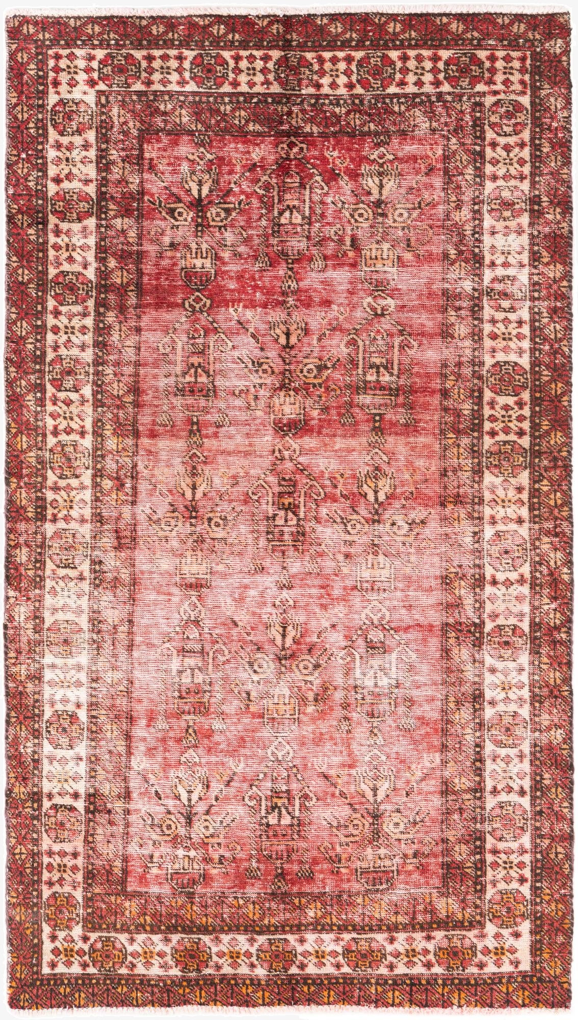 3' 10 x 6' 8  Hand Knotted Ultra Vintage Persian Wool Rug