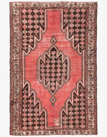 4' 2 x 6' 6 Hand Knotted Ultra Vintage Persian Wool Rug