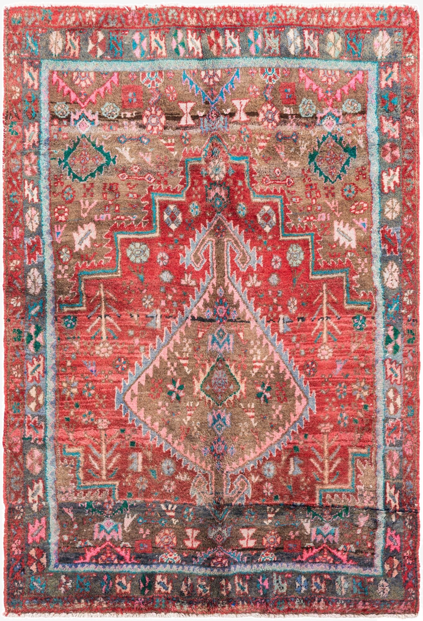 4' x 6' 3  Hand Knotted Ultra Vintage Persian Wool Rug
