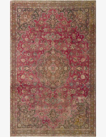 5' 10 x 9' 2 Hand Knotted Ultra Vintage Persian Wool Rug