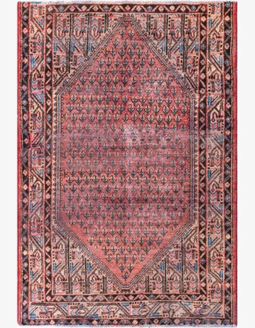 4' 5 x 6' 6 Hand Knotted Ultra Vintage Persian Wool Rug