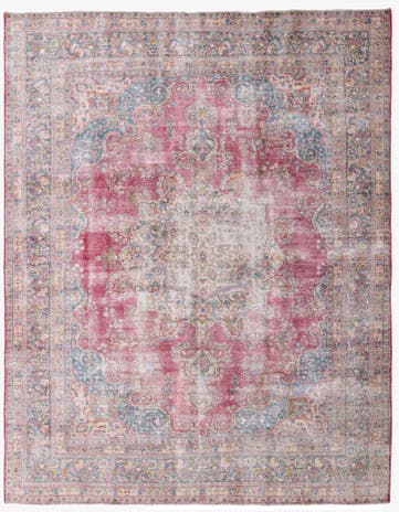 9' 8 x 12' 3 Hand Knotted Ultra Vintage Persian Wool Rug