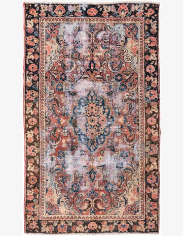 3' 10 x 6' 6 Hand Knotted Ultra Vintage Persian Wool Rug