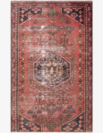 3' 9 x 6' 3 Hand Knotted Ultra Vintage Persian Wool Rug