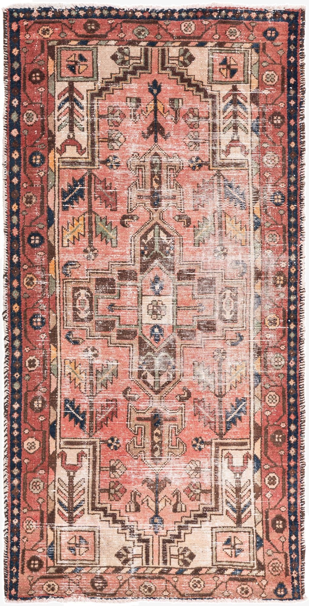 3' 3 x 6' 5  Hand Knotted Ultra Vintage Persian Wool Rug
