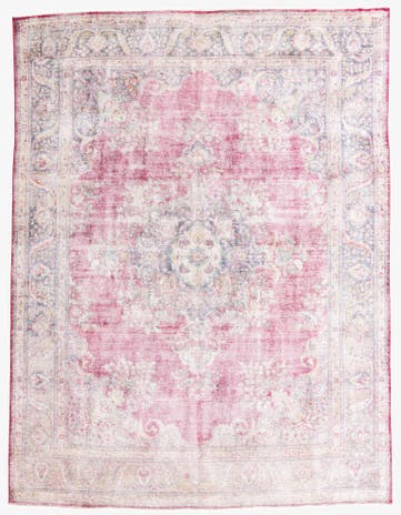 9' 7 x 12' 9 Hand Knotted Ultra Vintage Persian Wool Rug
