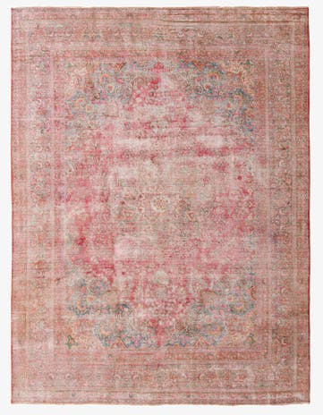 9' 8 x 12' 9 Hand Knotted Ultra Vintage Persian Wool Rug