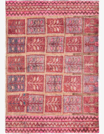 3' 4 x 4' 9 Hand Knotted Ultra Vintage Persian Wool Rug