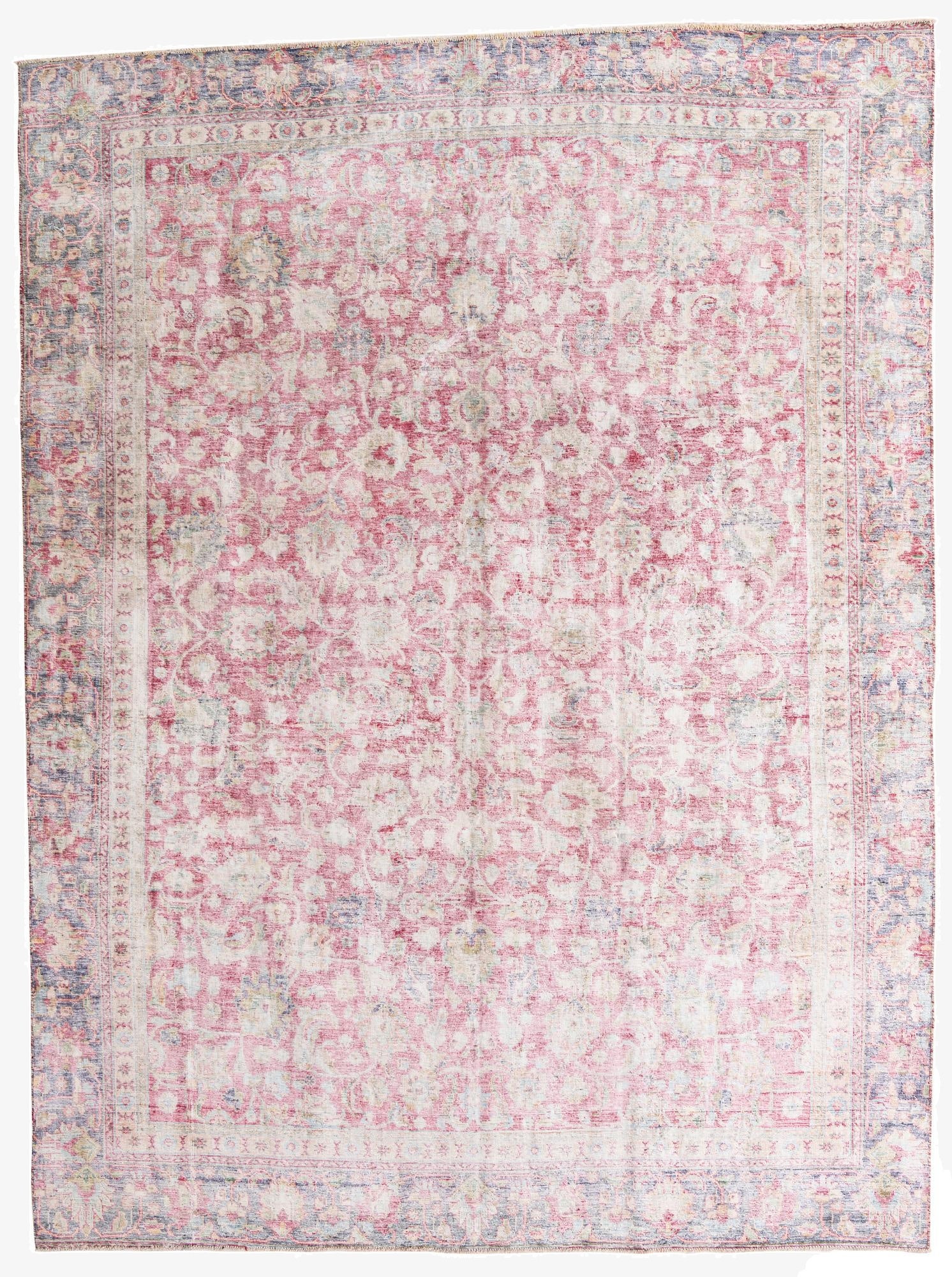 9' x 11' 10  Hand Knotted Ultra Vintage Persian Wool Rug