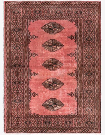 3' 5 x 4' 9 Hand Knotted Ultra Vintage Persian Wool Rug