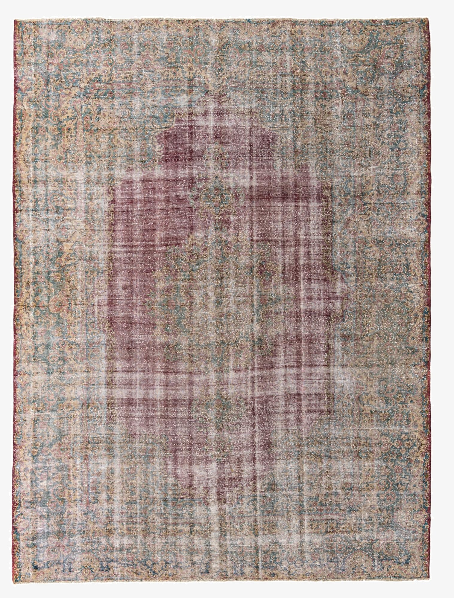 9' 7 x 12' 8  Hand Knotted Ultra Vintage Persian Wool Rug