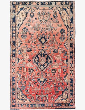 4' 2 x 6' 9 Hand Knotted Ultra Vintage Persian Wool Rug