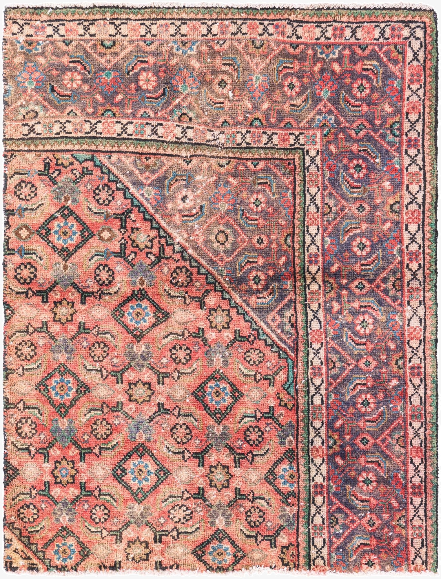 3' 6 x 4' 7  Hand Knotted Ultra Vintage Persian Wool Rug