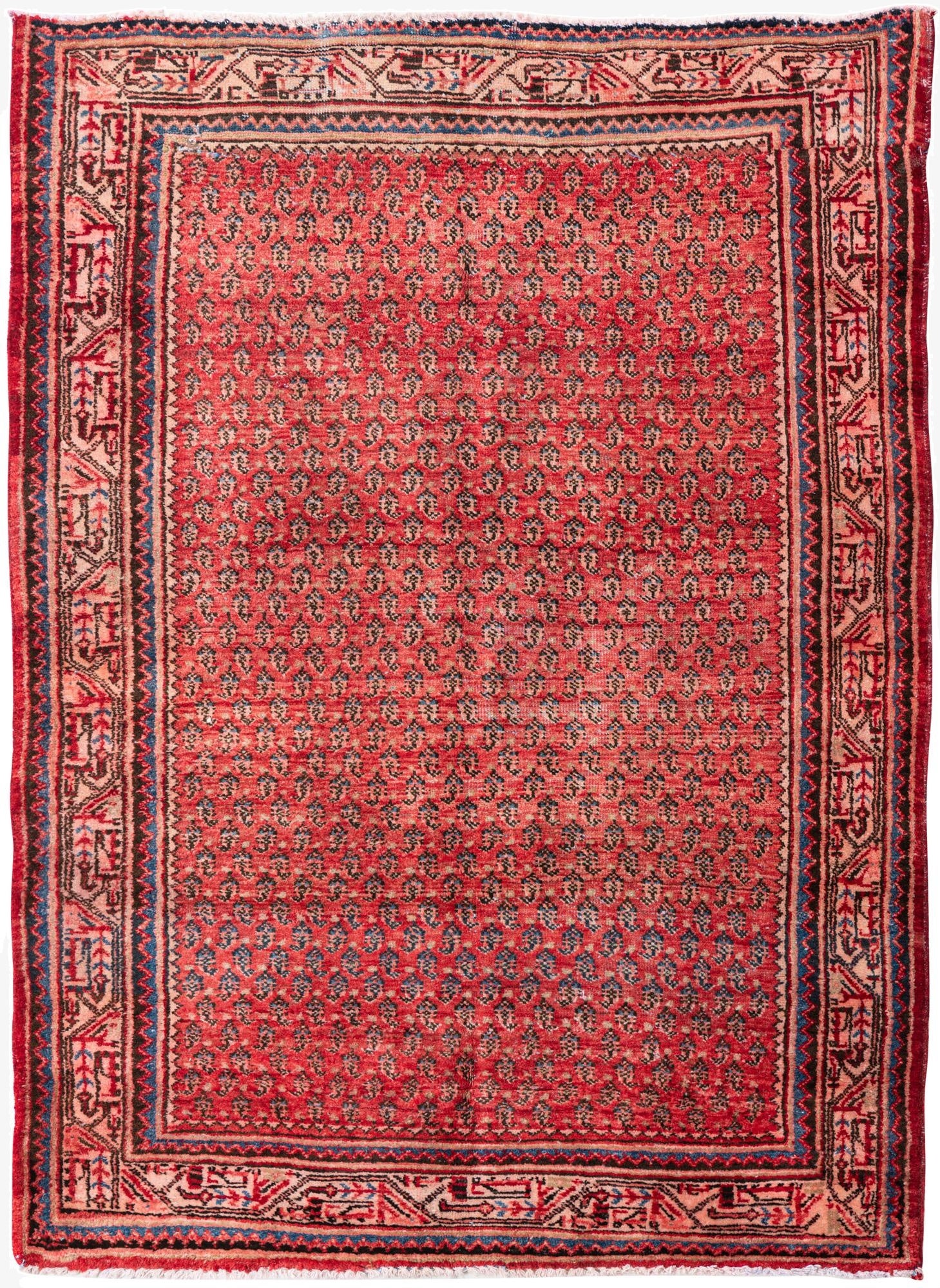 4' 3 x 5' 9 Hand Knotted Ultra Vintage Persian Wool Rug