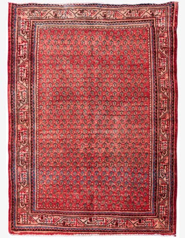 4' 3 x 5' 9 Hand Knotted Ultra Vintage Persian Wool Rug