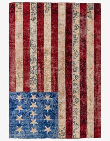 6' 8 x 9' 10 Hand Knotted Ultra Vintage Persian Wool Rug